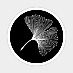 Ginkgo Biloba leaf white Magnet